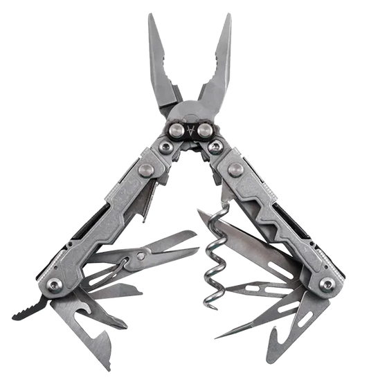 GalaTool PowerLitre 17-in-1 Multi-Tool – Stainless Steel, Stonewash Finish, 4.6oz Compact EDC
