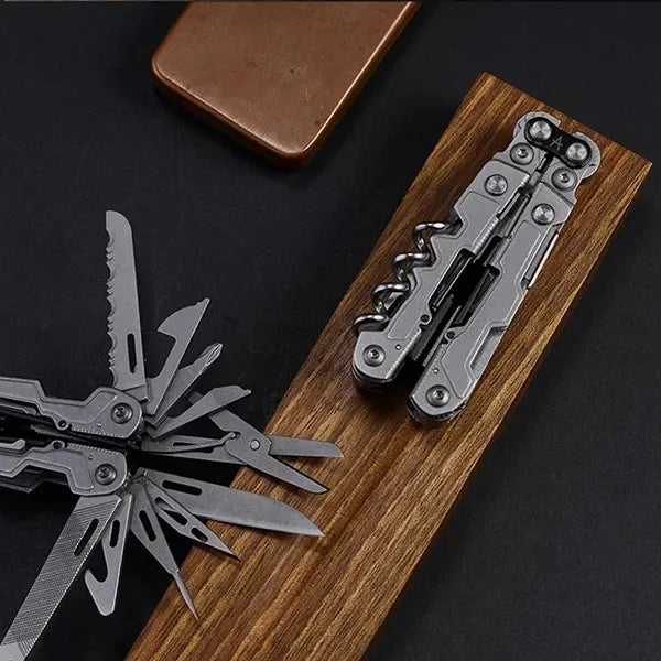 GalaTool PowerLitre 17-in-1 Multi-Tool – Stainless Steel, Stonewash Finish, 4.6oz Compact EDC