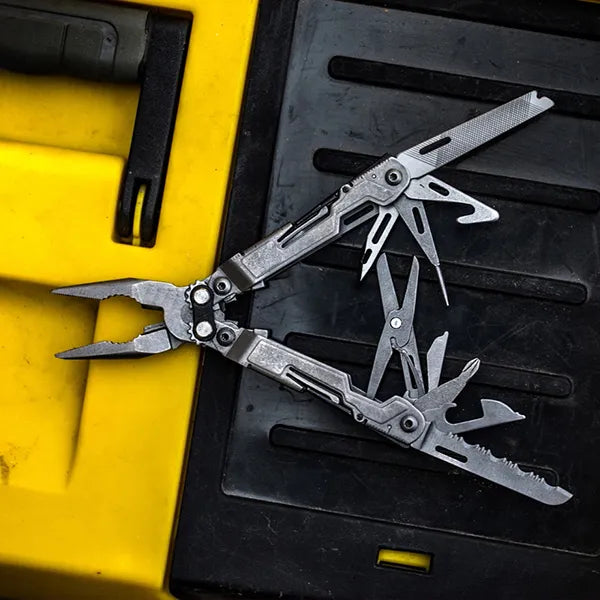 GalaTool PowerLitre 17-in-1 Multi-Tool – Stainless Steel, Stonewash Finish, 4.6oz Compact EDC