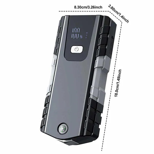PoliStar Portable Car Jump Starter – Multi-Function Jump Box with Fast Charging, LCD Display & LED Light