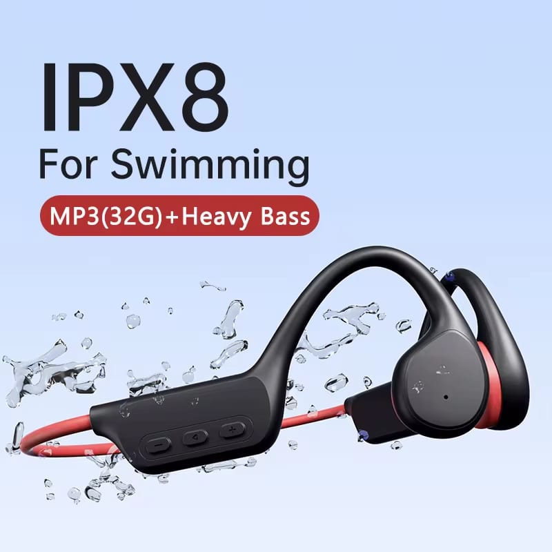 MinoMio Bone Conduction Swimming Headphones – IPX8 Waterproof, 32GB MP3, Bluetooth 5.3 for Swimming & Running