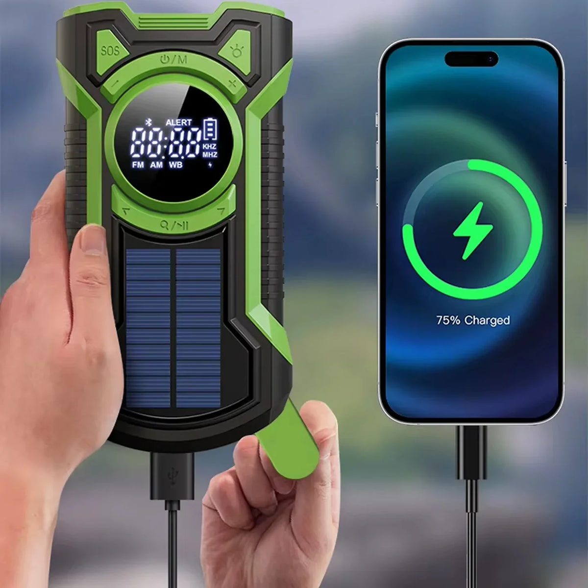 DalyRad Emergency Radio – 5000mAh Solar Hand Crank Radio with Flashlight & SOS Alert