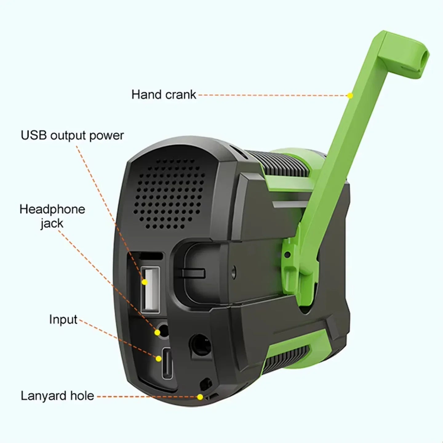 DalyRad Emergency Radio – 5000mAh Power Bank, Solar & Hand Crank, AM/FM, SOS Alert & 3-Mode Flashlight