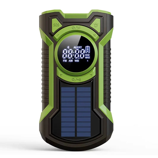 DalyRad Emergency Radio – 5000mAh Power Bank, Solar & Hand Crank, AM/FM, SOS Alert & 3-Mode Flashlight