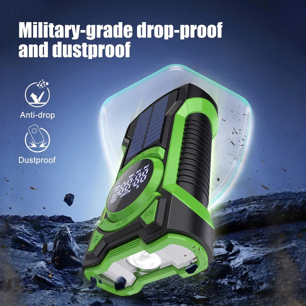 DalyRad Emergency Radio – 5000mAh Solar Hand Crank Radio with Flashlight & SOS Alert