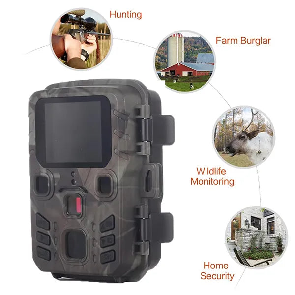 TigerCam Game Trail Camera – 1080P 24MP WiFi, Night Vision, 0.2s Trigger, IP65 Waterproof, 65FT Detection for Wildlife & Hunting